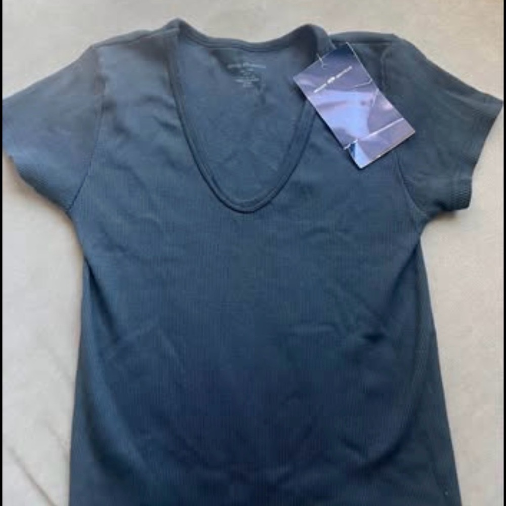 Brandy Melville Black V-Neck Tee